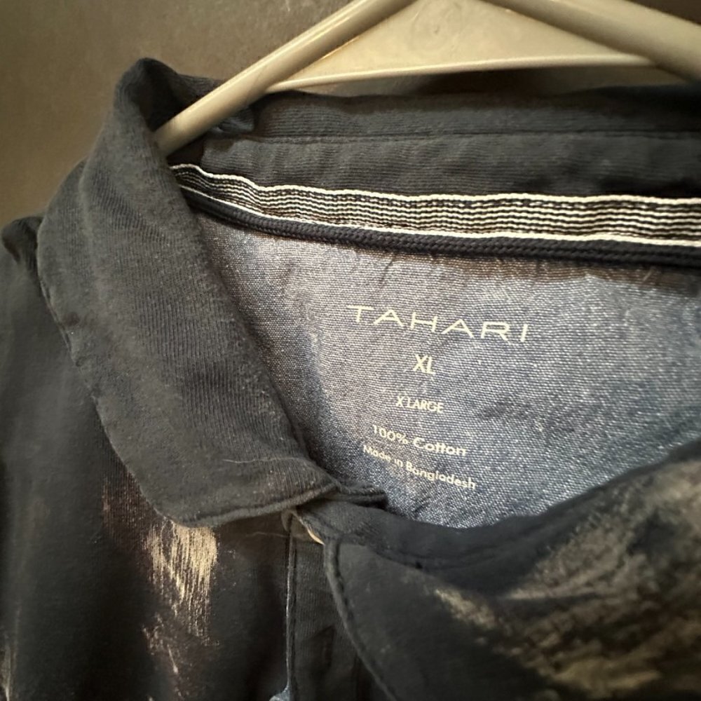 Tahari Polo Size XL Cotton Compass Nordic Handmade Viking Golf One of a Kind - Picture 3 of 5